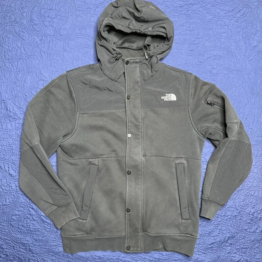 The North Face Mens Sherpa Lined Hooded Jacket Black Large Full Zip Softshell